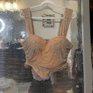 Rhinestone Detail Bustier Nude